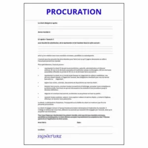 Traduction procuration (sur devis)