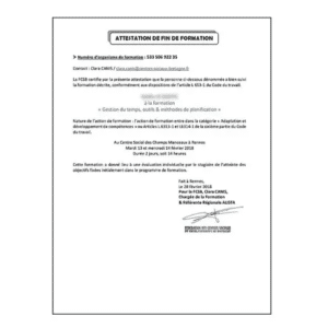 Traduction attestation de formation