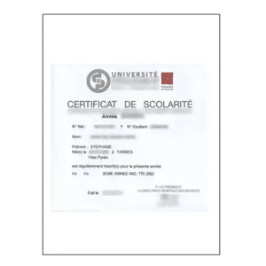 Traduction attestation de scolarité